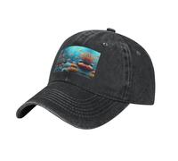 Casquette de baseball classique pour camionneur, chapeau de golf à profil bas, réglable avec panneaux en maille pour homme et femme, imprimé poisson corail sous l'eau, noir, taille unique