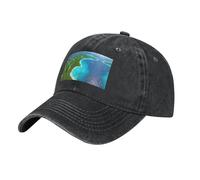Casquette de baseball classique pour camionneur, chapeau de golf à profil bas, réglable avec panneaux en maille pour homme et femme, imprimé une île dans l'océan noir, taille unique