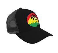 Casquette De Baseball Coconut Tree Reggae Color Jamaican Casquette Hat Unisexe Chapeau Soleil Réglable Trucker Hat pour Camping Badminton Voyage