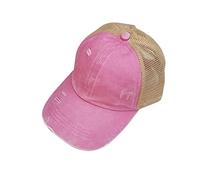 Casquette de Baseball Coton Fille Chapeau en Queue de Cheval Réglable Chapeau de Soleil Plage Camping Randonnée Golf Jean Vintage Casquette Visière Large Bord Protection Solaire Cap Hip-hop 4-10 Ans