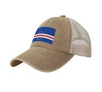 Casquette De Baseball Coton Vintage Unisexe，Hip-Hop Trucker Motorcycle Cap,Cape Verde Bannière Classique Sport Décontracté Casquette De Golf Chapeau De Soleil Taille Réglable