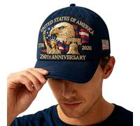 Casquette de baseball - Couvre-chef patriotique du 250e anniversaire de l'Amérique, casquette respirante pour vétérans, passionnés d'histoire, collectionneurs, touristes, Memorial Day, défilés, réunio