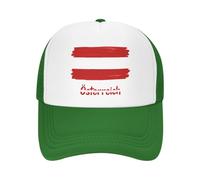 Casquette De Baseball De Cheval en Maille Autriche Drapeau National Bonnet De Sport pour Femmes Ajustable Et Lavable Casquette De Baseball Truckers Ponycaps Coupe du Monde