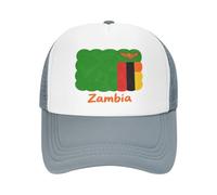 Casquette De Baseball De Cheval en Maille Zambie Drapeau National Bonnet De Sport pour Femmes Ajustable Et Lavable Casquette De Baseball Truckers Ponycaps Coupe du Monde