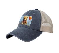 Casquette de baseball de cowboy avec dos en maille, chapeau de camionneur réglable pour papa Miss You Bear Casquette de plage pour homme et femme, bleu marine, taille unique/XL