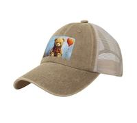 Casquette de baseball de cowboy avec dos en maille, chapeau de camionneur réglable pour papa Miss You Bear Casquette de plage pour homme et femme, naturel, XL (taille unique)
