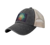 Casquette de baseball de cowboy avec dos en maille, chapeau réglable pour papa, arbre de vie, icône, casquette de plage pour homme et femme, noir, XL (taille unique)