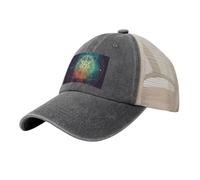 Casquette de baseball de cowboy avec dos en maille, chapeau réglable pour papa, arbre de vie, icône, casquette de plage pour homme et femme, Bruyère profonde, One Size-X-Large