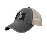 Casquette de baseball de cowboy avec dos en maille, réglable, chapeau de papa vintage, chapelet, casquette de plage pour homme et femme, Deep / Chiné, XL (taille unique)