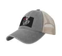 Casquette de baseball de cowboy avec dos en maille, réglable, chapeau de papa vintage, chapelet, casquette de plage pour homme et femme, gris, XL (taille unique)