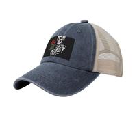 Casquette de baseball de cowboy avec dos en maille, réglable, chapeau de papa vintage, chapelet, casquette de plage pour homme et femme, bleu marine, taille unique/XL