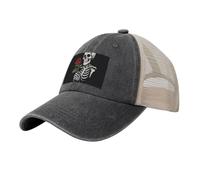 Casquette de baseball de cowboy avec dos en maille, réglable, chapeau de papa vintage, chapelet, casquette de plage pour homme et femme, noir, taille unique/XL