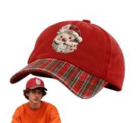 Casquette De Baseball De Noël,Couvre-Chef Festif Unisexe Avec Visière Courbée - Casquettes Baseball du Père Noël - Pour Enfant Adulte Famille Hommes Femmes Activité De Plein Air Vacances Soirée Trajet