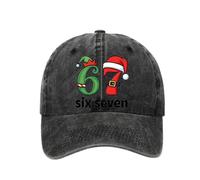 Casquette de baseball de Noël pour hommes et femmes, chapeau imprimé 67 Santa Meme, rétro six sept casquettes décontractées de Noël pour les voyages quotidiens, les déplacements en plein air