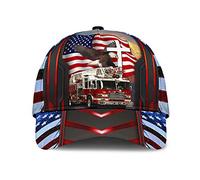Casquette De Baseball Décontractée Chapeau De Golf Anti-Soleil Casquette Visière Pompier One Nation Under God Pompiers Amérique Drapeau Américain Idée Cadeau Unique 4 Juillet