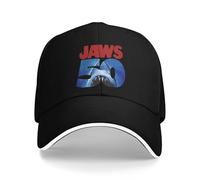 Casquette de Baseball décontractée Jaws 50th Anniversary Logo Movie Sports de Plein air Hip Hop Chapeaux pour Femmes Hommes Casquettes de Baseball réglables en Coton, pour Toutes Les Saisons