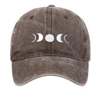 Casquette de baseball délavée avec broderie lune classique non structurée pour un usage quotidien
