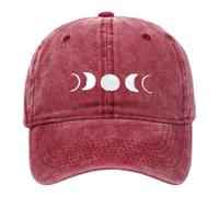 Casquette de baseball délavée avec broderie lune classique non structurée pour un usage quotidien
