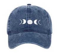 Casquette de baseball délavée avec broderie lune classique non structurée pour un usage quotidien