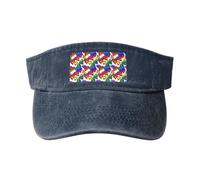 Casquette de baseball délavée avec fermeture à boucle réglable Motif cœurs Gay Pride arc-en-ciel, Bleu marine, taille unique