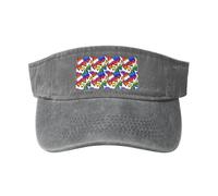 Casquette de baseball délavée avec fermeture à boucle réglable Motif cœurs Gay Pride arc-en-ciel, Gris, taille unique