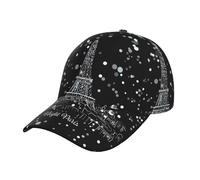 Casquette de baseball d'été tendance avec imprimé Tour Eiffel de Paris, chapeau classique réglable pour papa, cadeau pour homme et femme, chapeau en sergé, Noir , Taille unique