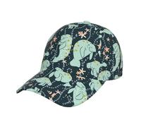 Casquette de baseball d'été tendance avec motif animal lamantin, chapeau de papa classique réglable, cadeau pour homme et femme, chapeau en sergé, Noir , Taille unique