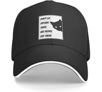 Casquette de Baseball Don’t Go Outside There are People Out There - Cat Lovers Snapback Cap Nouveau dans Le Chapeau Chapeau de Golf Fille Hommes Noir Cool