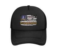 Casquette De Baseball Drapeau Américain Vintage De La 8E Division D'Infanterie De L'Armée Américaine avec Fusils Croisés Bord Plat Casquettes Vintage Trucker Caps Respirante Casquettes De Golf