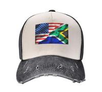 Casquette De Baseball Drapeau De L'Amérique Drapeau De L'Afrique du Sud Bord Plat Casquettes Adjustable Casquettes De Golf Vintage Baseball Cap pour Running Randonnée Camping