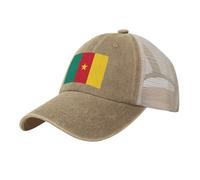 Casquette de Baseball Drapeau du Cameroun Casquettes de Soleil Respirantes et Réglables Casquette Mesh de Baseball Coutumes Ethniques Trucker Cap Snapback Hip-Hop Outdoor Caps