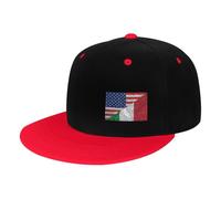 Casquette De Baseball Drapeau du Triangle Italien De L'Amérique Et De L'Italie Casquette Hat Unisexe Chapeau Soleil Casual Trucker Hat pour Voyage Athlétique Golf