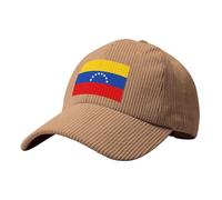 Casquette de baseball drapeau du Venezuela en velours côtelé, même style pour homme et femme, un bon choix pour photographie de voyage, kaki, taille unique