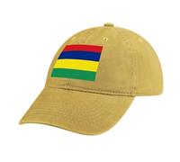 Casquette de Baseball Drapeau pour Homme Coton Chapeau de Soleil Unisexe Drapeau de l'île Maurice Trucker Cap Réglable été Casual Léger Chapeau Jaune Casquettes de Sports Hat