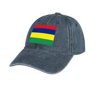Casquette de Baseball Drapeau pour Homme Coton Chapeau de Soleil Unisexe Drapeau de l'île Maurice Trucker Cap Réglable été Casual Léger Chapeau Bleu Casquettes de Sports Hat