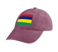 Casquette de Baseball Drapeau pour Homme Coton Chapeau de Soleil Unisexe Drapeau de l'île Maurice Trucker Cap Réglable été Casual Léger Chapeau Rouge Casquettes de Sports Hat