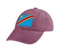 Casquette de Baseball Drapeau Unisexe Casual Sport Pare-Soleil Casquette de Baseball en Jean Drapeau de la République démocratique du Congo Sun Protection Casquettes de Golf Coton Rouge Chapeau