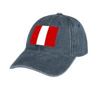 Casquette de Baseball Drapeau Unisexe Réglable Casquette Respirante Légère Anti-Soleil Cap en Jean Bleu Trucker Cap Snapback Hip-Hop Drapeau du Pérou Outdoor Caps