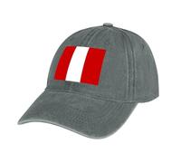 Casquette de Baseball Drapeau Unisexe Réglable Casquette Respirante Légère Anti-Soleil Cap en Jean Gris Trucker Cap Snapback Hip-Hop Drapeau du Pérou Outdoor Caps