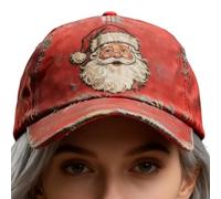Casquette De Baseball Du Père Noël - Chapeau De Boule De Noël En Sergé Rouge | Casquette De Baseball Réglable, Polyvalente Et Élégante, Pour Sport De Vacances, Ajustement Confortable, Pour Femmes Et H