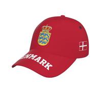 Casquette De Baseball Emblème du Danemark 2024 en 3D Casquettes De Golf Adjustable Baseball Cap Sport Bord Plat Casquettes pour Running Cyclisme Camping