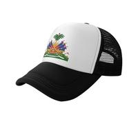 Casquette De Baseball Emblème Haïti RéGlable,à Bouton-Pression Casquettes De Baseball pour Homme Et Femme Noir Classique Course à Pied,EntraîNements Casquette De Golf