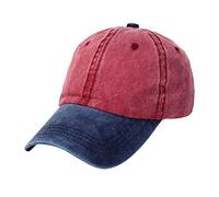 Casquette de baseball en coton délavé pour homme - Printemps et été - Pour l'extérieur - Respirant - Couleur : commerce extérieur - Chapeau de chambre à coucher, Rouge, Taille unique