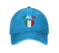 Casquette De Baseball En Coton Lavable Drapeau En Forme De Cœur Italie
