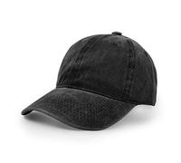 Casquette de Baseball, en Coton Lavé du Sport Réglable Extérieur Casquette à Visière Noir