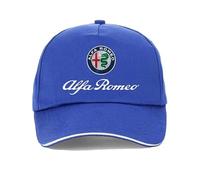 Casquette de Baseball en Coton réglable Unisexe pour Alfa Romeo Giulia Stelvio Giulietta 159 147 156 Casquette Plate avec Logo de Voiture d'équipe,Blue