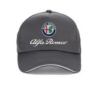Casquette de Baseball en Coton réglable Unisexe pour Alfa Romeo Giulia Stelvio Giulietta 159 147 156 Casquette Plate avec Logo de Voiture d'équipe,Grey