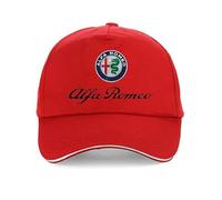 Casquette de Baseball en Coton réglable Unisexe pour Alfa Romeo Giulia Stelvio Giulietta 159 147 156 Casquette Plate avec Logo de Voiture d'équipe,Red