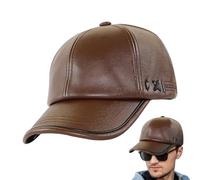 Casquette De Baseball En Cuir - Chapeau De Moto Rétro Réglable En PU, 56-60 Cm | Casquette À Bec De Canard Souple Et Polyvalente, Unisexe, Bord De 7.2cm, 100g, Pour La Randonnée En Plein Air, La Pêche
