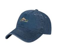 Casquette de baseball en denim délavé noir YYHWHJDE Pavilion at the pond Imprimés Chapeau réglable en coton pour homme et femme, bleu marine, taille unique